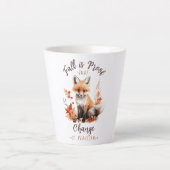 秋は変化が美しいという証明 – キツネ カフェラテマグ (正面)