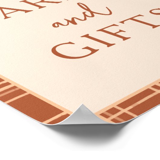 秋は小さなカボチャのカードとギフトサインをプレイド ポスター (角)