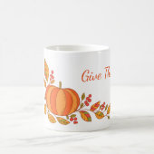秋は感謝をマグ与えます コーヒーマグカップ (中央)