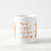 秋は水彩好きの女の子秋 コーヒーマグカップ (中央)