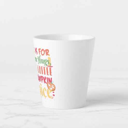 秋は温かいハグ熱いコーヒーとカボチャのスパイスのための カフェラテマグ (正面)