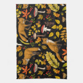 秋は狐の色を付ける キッチンタオル (縦)