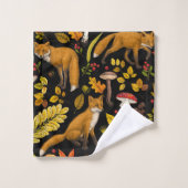 秋は狐の色を付ける バスタオルセット (ウォッシュタオル)