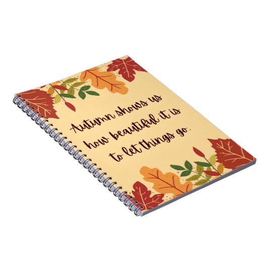 秋は私たちにどのように美しい引用文 ノートブック (右側)
