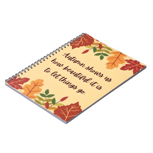 秋は私たちにどのように美しい引用文 ノートブック (左側)