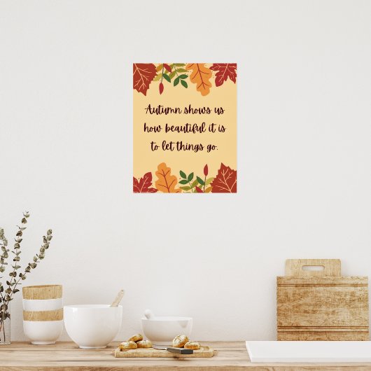 秋は私たちにどのように美しい引用文 ポスター (キッチン)