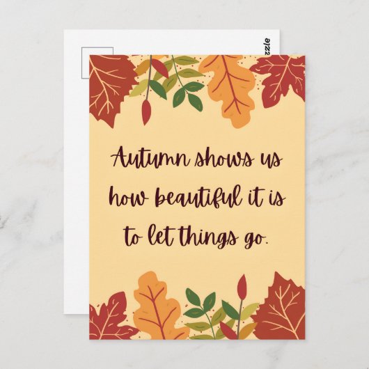 秋は私たちにどのように美しい引用文 ポストカード (正面/裏面)