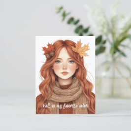 秋は私のお気に入りの色かわいい ポストカード