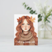 秋は私のお気に入りの色かわいい ポストカード (スタンド正面)