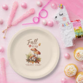 秋は私のお気に入りの色 – キノコ ペーパープレート (パーティー)