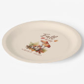 秋は私のお気に入りの色 – キノコ ペーパープレート (アングル)