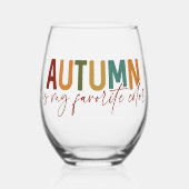 秋は私のお気に入りの色 ステムなしワイングラス (正面)
