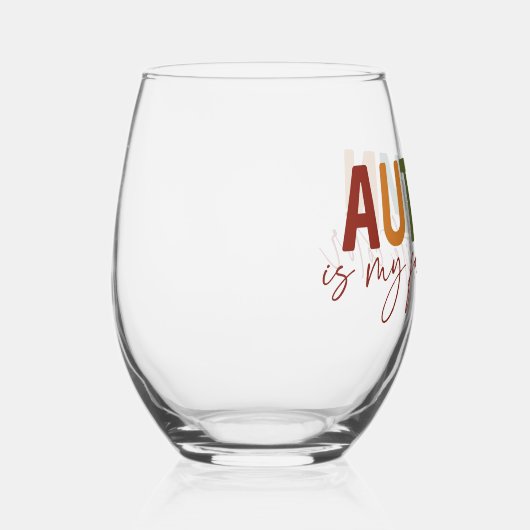 秋は私のお気に入りの色 ステムなしワイングラス (右)