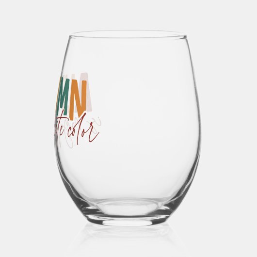 秋は私のお気に入りの色 ステムなしワイングラス (左)