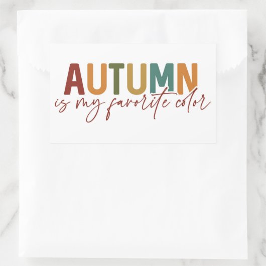 秋は私のお気に入りの色 長方形シール (バッグ)