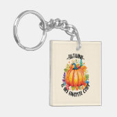 秋は私の色お気に入りの – カボチャと離れ キーホルダー (正面左)
