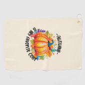 秋は私の色お気に入りの – カボチャと離れ ゴルフタオル (横)