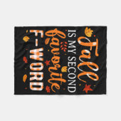 秋は私の2番目のお気に入りのFワードおもしろいことわざ秋 フリースブランケット (正面(横))