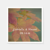 秋は結婚式を着色します スタンダードカクテルナプキン (正面)