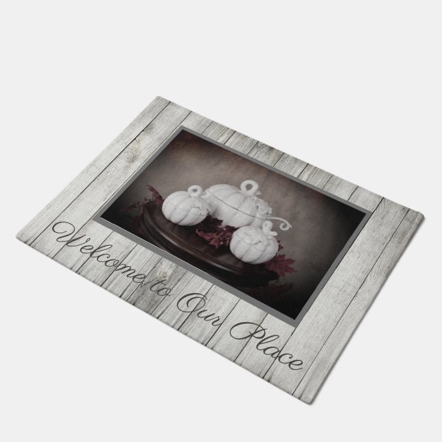 秋は美しいカボチャ中立 ドアマット (アングル)