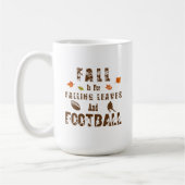 秋は落下する葉サッカーの茶色の名前 コーヒーマグカップ (左)