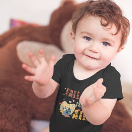 秋は、スイングアライグマベビーボディスーツと空中にある ベビーボディスーツ