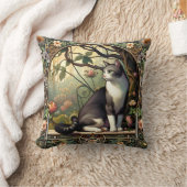 秋ひげアールヌーボー猫枕 クッション (ブランケット)