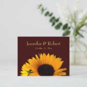 秋ひまわりウェディングRSVP インビテーションポストカード (スタンド正面)