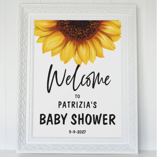 秋ひまわりウェルカムベビーシャワー ポスター