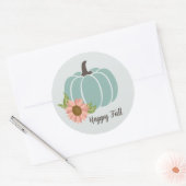 秋ひまわりカボチャモダンシーズン ラウンドシール (封筒)