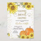 秋ひまわりカボチャ引っ越し祝いパーティーパーティー 招待状 (正面/裏面)