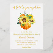 秋ひまわりカボチャ男女兼用 箔招待状 (正面)