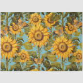 秋ひまわりバタフライブルーエフエメラデクページ 薄葉紙 (正面)