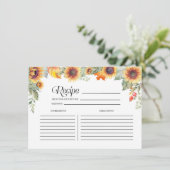 秋ひまわりフローラブライダルシャワーレシピカード エンクロージャーカード (スタンド正面)