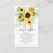 秋ひまわりフローラ赤ちゃんシャワーおむつラッフル エンクロージャーカード (正面)