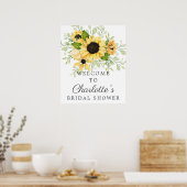 秋ひまわりブライダルシャワーウェルカムサイン ポスター (キッチン)