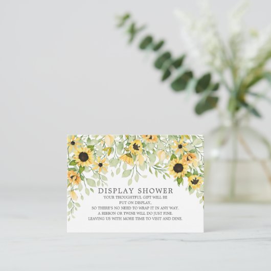 秋ひまわりブライダルシャワーディスプレイシャワー エンクロージャーカード (スタンド正面)