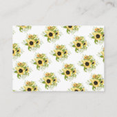 秋ひまわりブライダルシャワーディスプレイシャワー エンクロージャーカード (裏面)