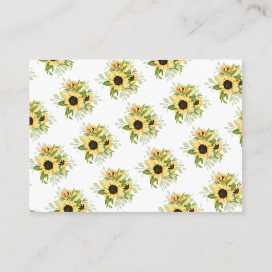 秋ひまわりブライダルシャワーディスプレイシャワー エンクロージャーカード (裏面)