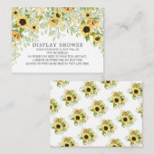 秋ひまわりブライダルシャワーディスプレイシャワー エンクロージャーカード (正面/裏面)