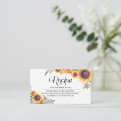 秋ひまわりブライダルシャワーレシピ囲いカード エンクロージャーカード (スタンド正面)