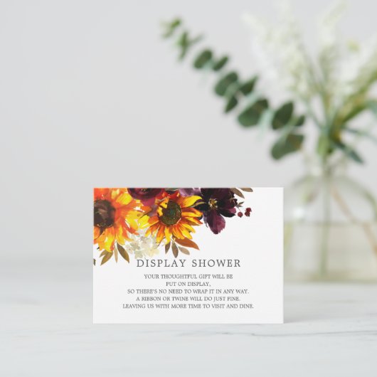 秋ひまわりブーケフローラディスプレイシャワー エンクロージャーカード (スタンド正面)