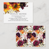 秋ひまわりブーケフローラディスプレイシャワー エンクロージャーカード (正面/裏面)
