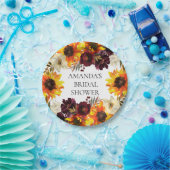 秋ひまわりブーケフローラブライダルシャワー ペーパープレート (パーティー)