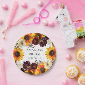 秋ひまわりブーケフローラブライダルシャワー ペーパープレート (パーティー)