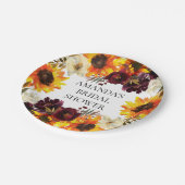 秋ひまわりブーケフローラブライダルシャワー ペーパープレート (アングル)