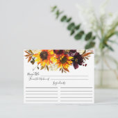 秋ひまわりブーケフローラレシピカード ポストカード (スタンド正面)