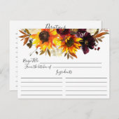 秋ひまわりブーケフローラレシピカード ポストカード (正面/裏面)