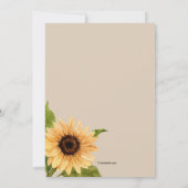 秋ひまわりリハーサルディナー招待状 招待状 (裏面)