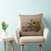 秋ひまわりヴィンテージピックアップトラック クッション (椅子)